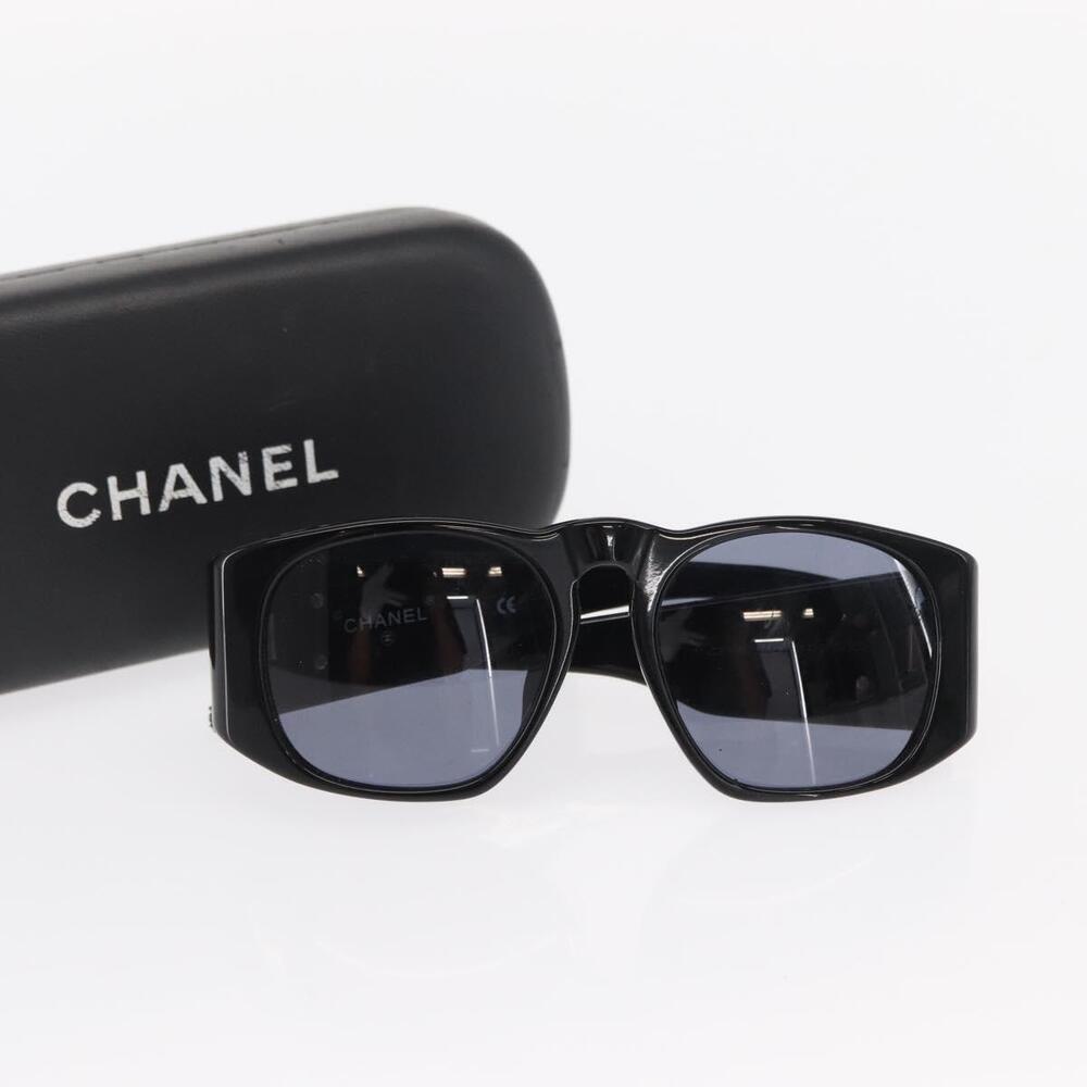 CHANEL COCO Mark Sunglasses plastic Black CC Auth 157822 - Picture 12 of 13